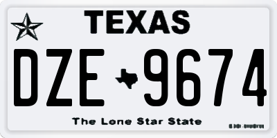 TX license plate DZE9674