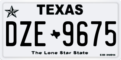 TX license plate DZE9675