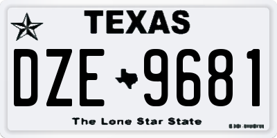 TX license plate DZE9681
