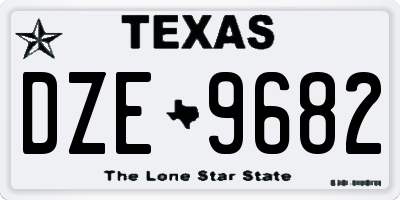 TX license plate DZE9682