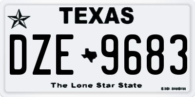TX license plate DZE9683