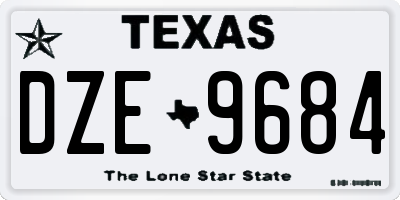 TX license plate DZE9684