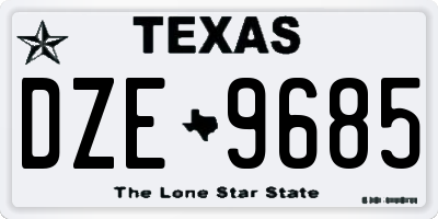 TX license plate DZE9685
