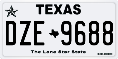 TX license plate DZE9688