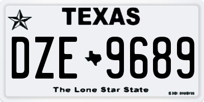 TX license plate DZE9689