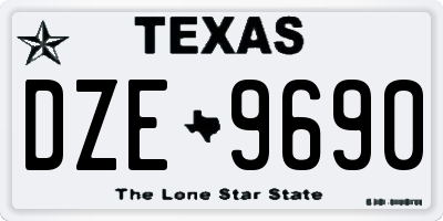 TX license plate DZE9690