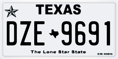 TX license plate DZE9691