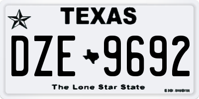 TX license plate DZE9692