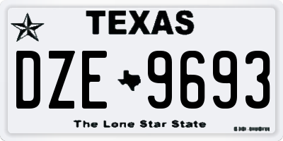 TX license plate DZE9693