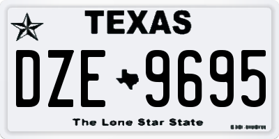 TX license plate DZE9695