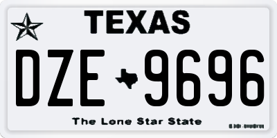 TX license plate DZE9696