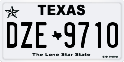 TX license plate DZE9710
