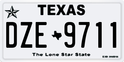 TX license plate DZE9711