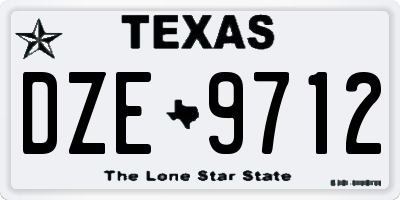 TX license plate DZE9712