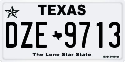 TX license plate DZE9713