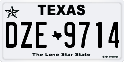 TX license plate DZE9714
