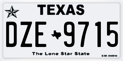 TX license plate DZE9715