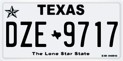 TX license plate DZE9717