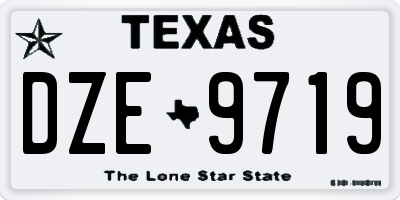 TX license plate DZE9719