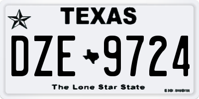 TX license plate DZE9724