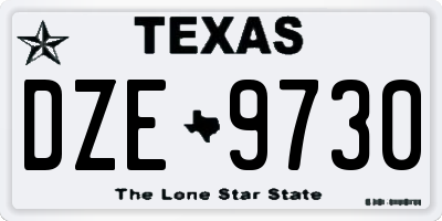 TX license plate DZE9730