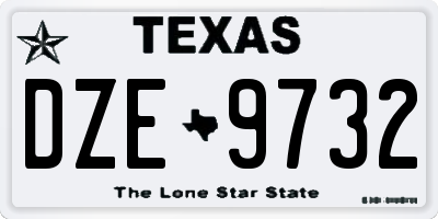 TX license plate DZE9732