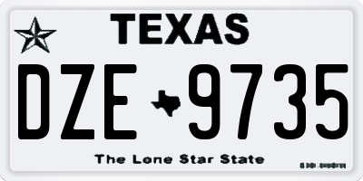 TX license plate DZE9735