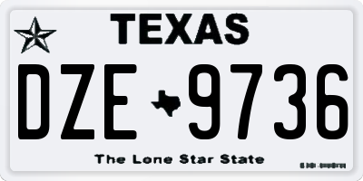 TX license plate DZE9736