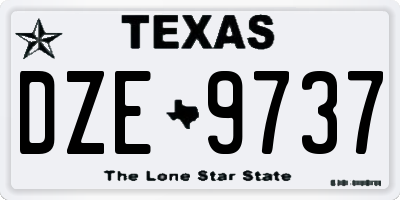 TX license plate DZE9737