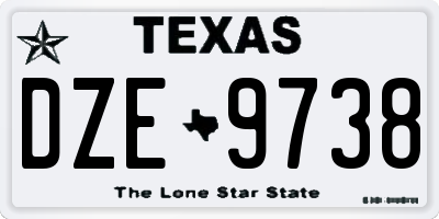 TX license plate DZE9738