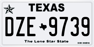 TX license plate DZE9739