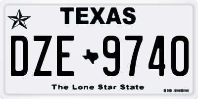 TX license plate DZE9740