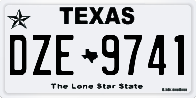 TX license plate DZE9741