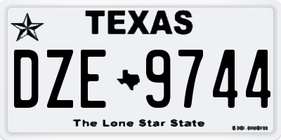 TX license plate DZE9744
