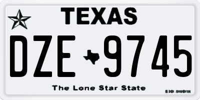 TX license plate DZE9745