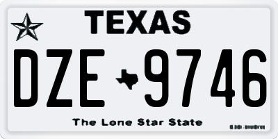 TX license plate DZE9746