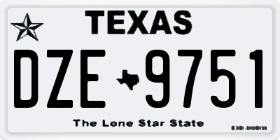 TX license plate DZE9751