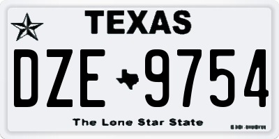 TX license plate DZE9754