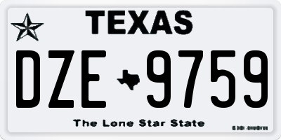 TX license plate DZE9759