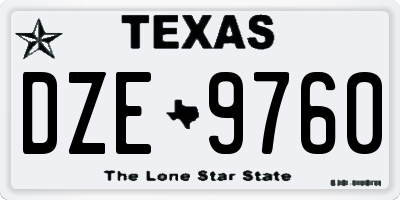 TX license plate DZE9760