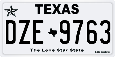 TX license plate DZE9763