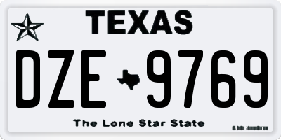 TX license plate DZE9769
