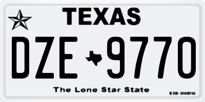 TX license plate DZE9770