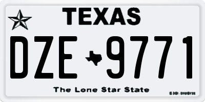 TX license plate DZE9771