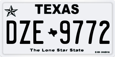 TX license plate DZE9772