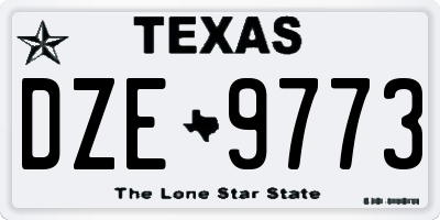 TX license plate DZE9773
