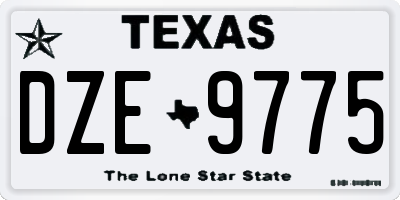 TX license plate DZE9775