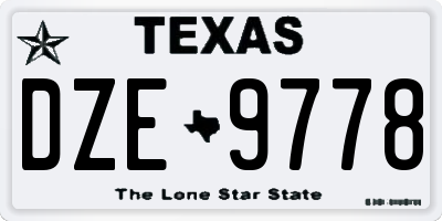 TX license plate DZE9778