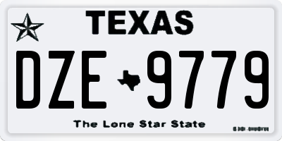 TX license plate DZE9779