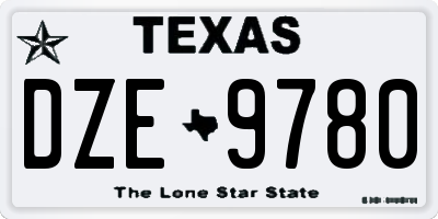 TX license plate DZE9780